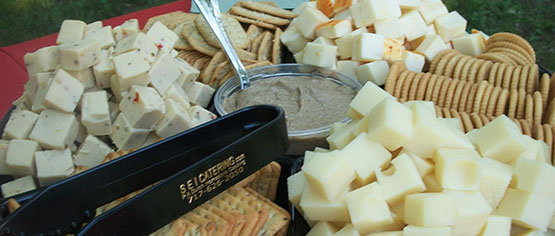 Cubed cheese platter